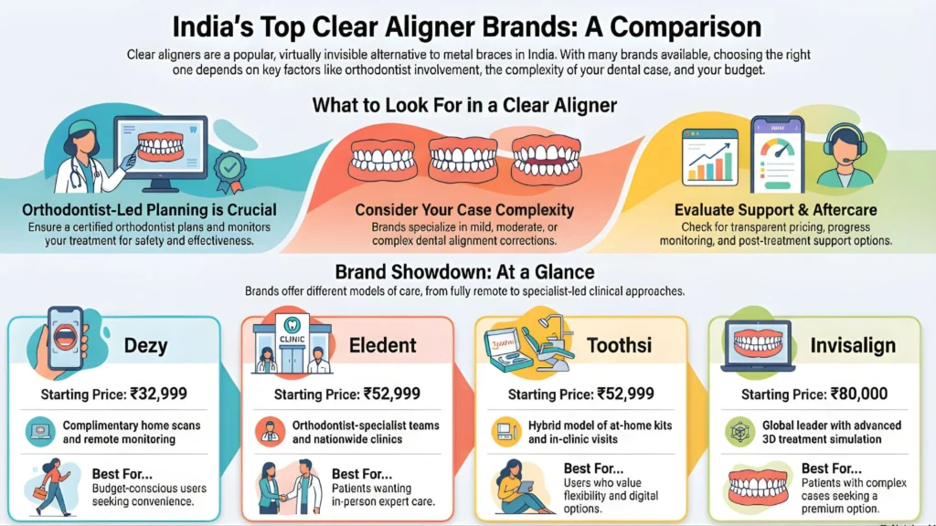 Top Clear Aligner Brands in India a clear comparison